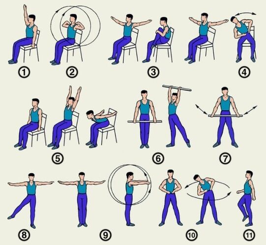 A series of exercises for osteochondosis